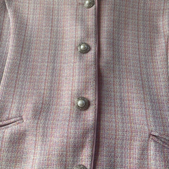 Vintage Elisabeth Williams Pink Plaid Button Down Blazer - Picture 2 of 8